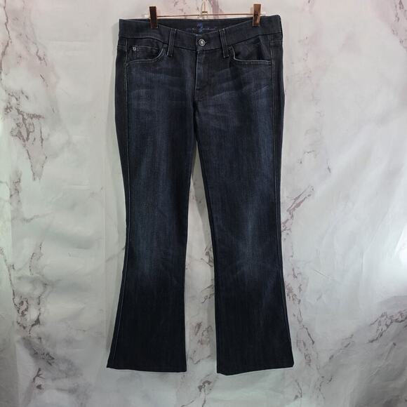 7 For All Mankind Jeans Womens 29 X 30 Y2K Dark Mid Rise A Pocket Denim Bootcut - Picture 5 of 12